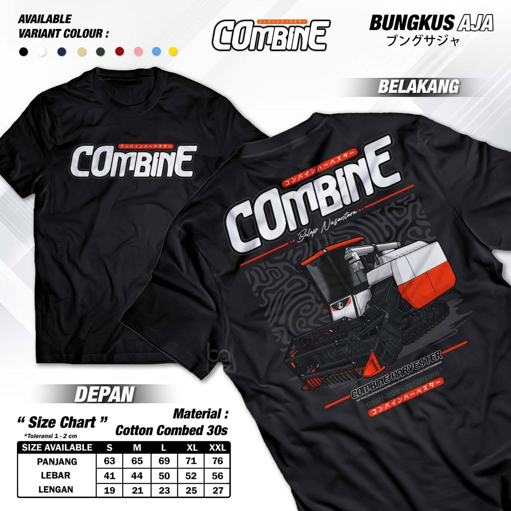 Kaos Combine Balap Nusantara - Baju Sobat Tani Kaos Combine Harvester - Tshirt Petani Muda Driver Op
