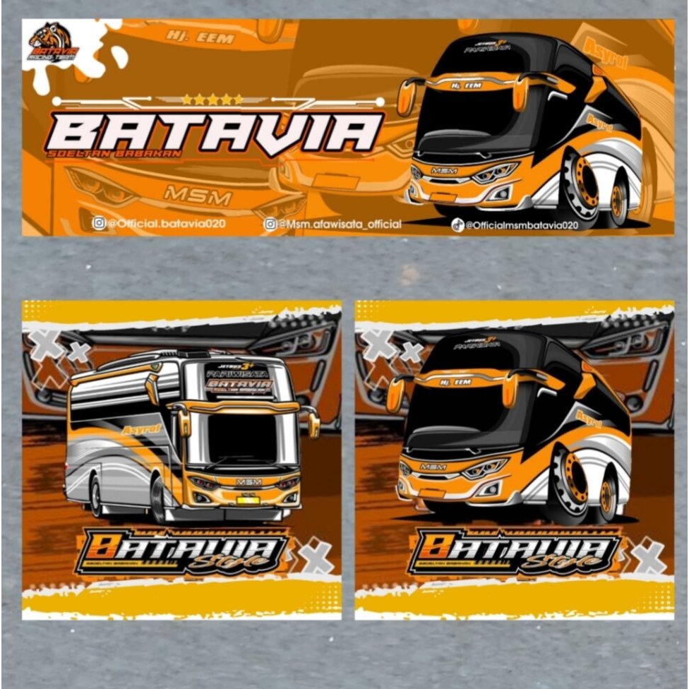 Stiker bus BATAVIA MSM Asyrof isi 3 stiker bus bis msm asyrof BATAVIA