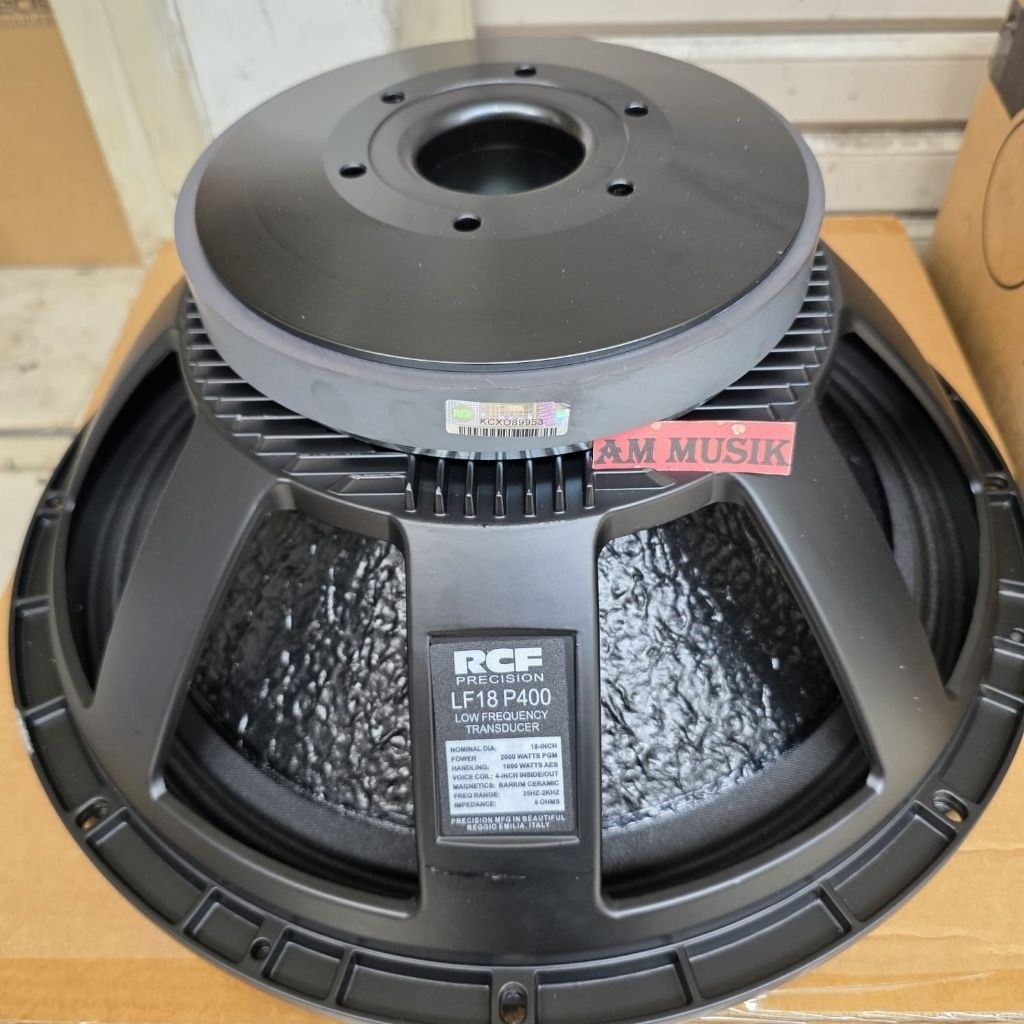 SPEAKER SUBWOOFER RCF 18 INCH LF18P400 VOICE COIL 4 INCH DAUN KULIT JERUK COATING 18P400