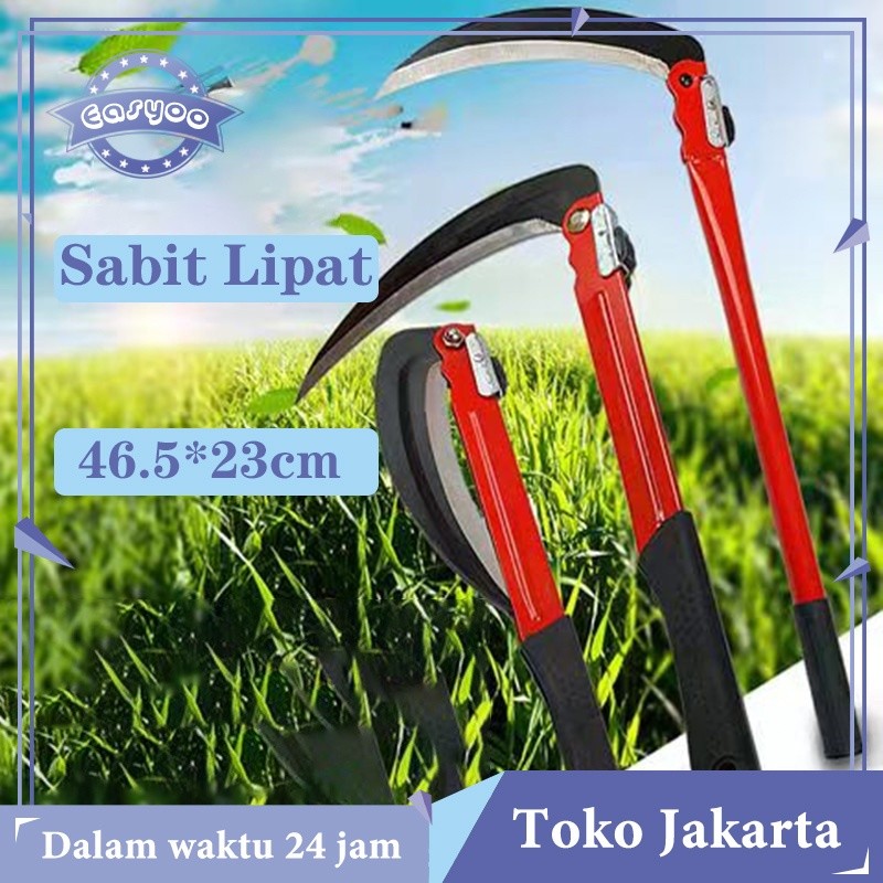 Arit Rumput Lipat Rumput Berkebun Sabit  Baja Mangan 46.5cm Alat Potong Rumput Portable Alat Taman P