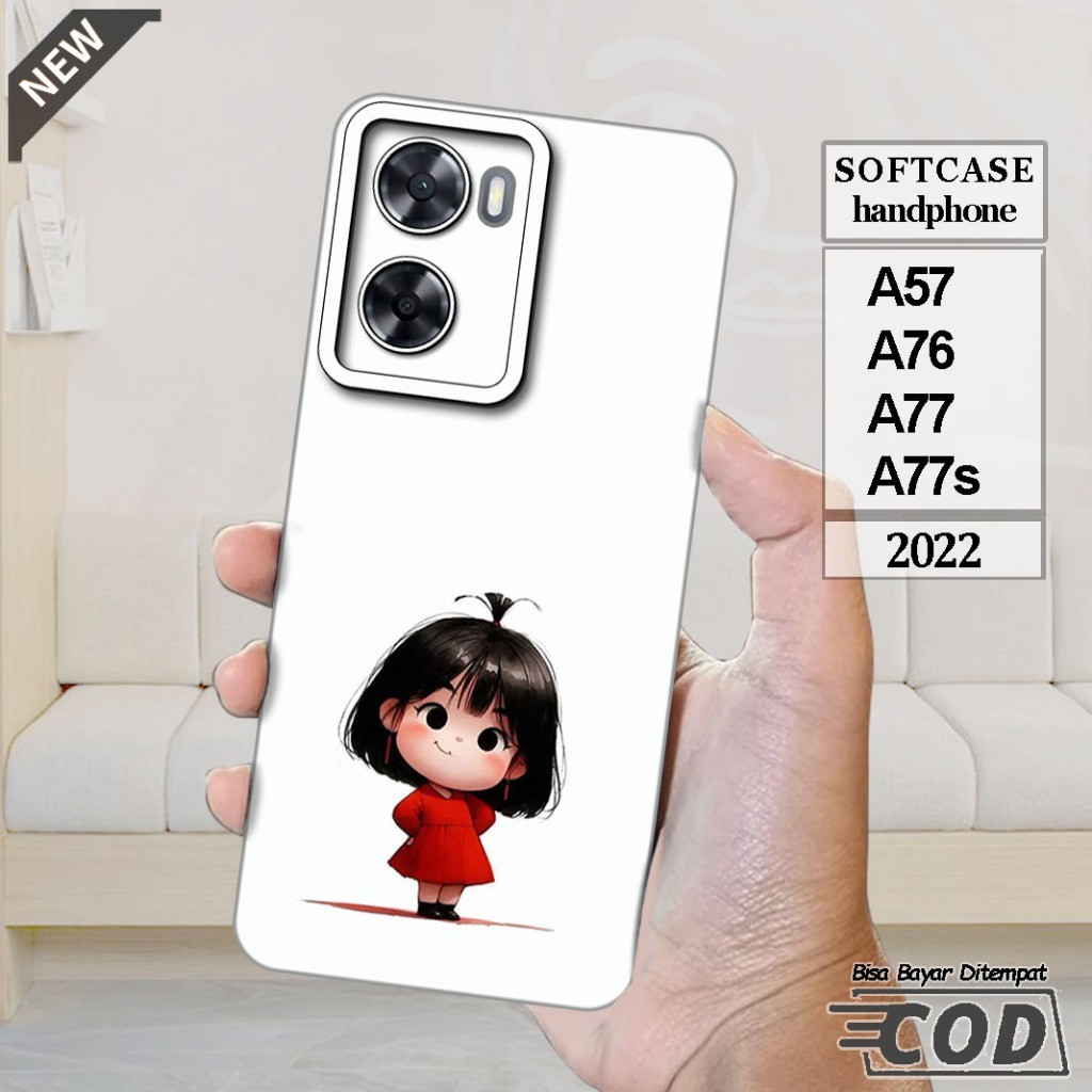 Case OPPO A57  -OPPO A76 -OPPO A77 -OPPO A77s  -Casing Silikon  hitam bening lentur elastis keren