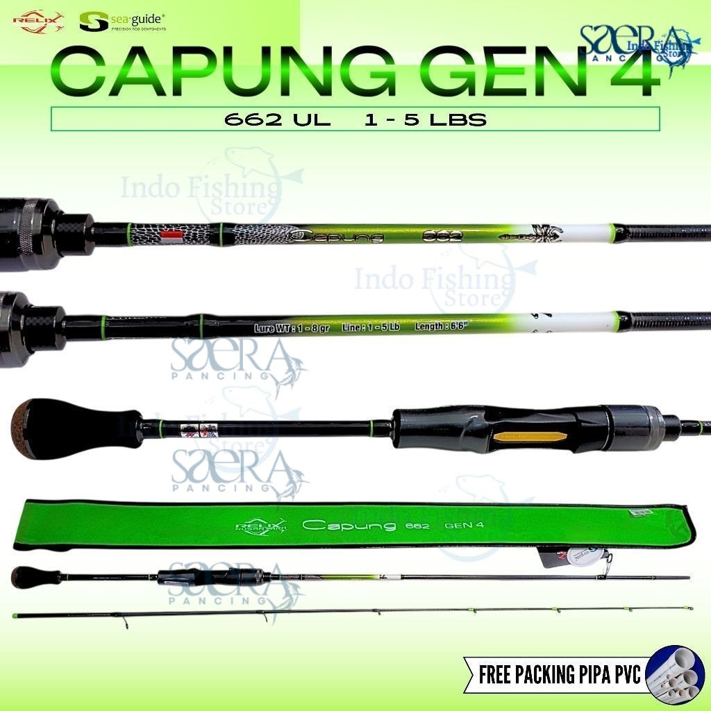 Saera P Joran Pancing RN Capung 662 UL (1-5 lbs) GEN II 3 Penta & 4 Top Section SP Free Packing Pipa