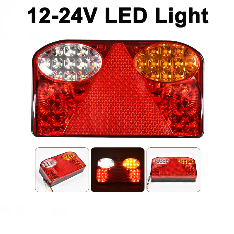 Lampu Belakang Segitiga LED 12V-24V Baru untuk Truk, Lampu Rem Elektronik untuk Trailer, RV, Lampu B