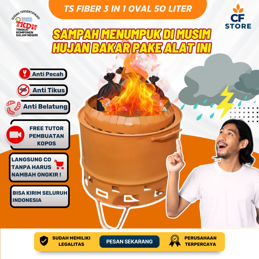 [READY STOK DISKON] Tong bakar sampah drum | Tungku bakar sampah | Drum bakar sampah kering CFDrum |