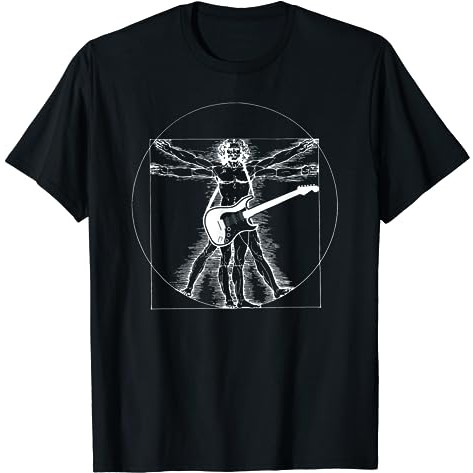 Kaos Leonardo Da Vinci Guitar T-Shirt