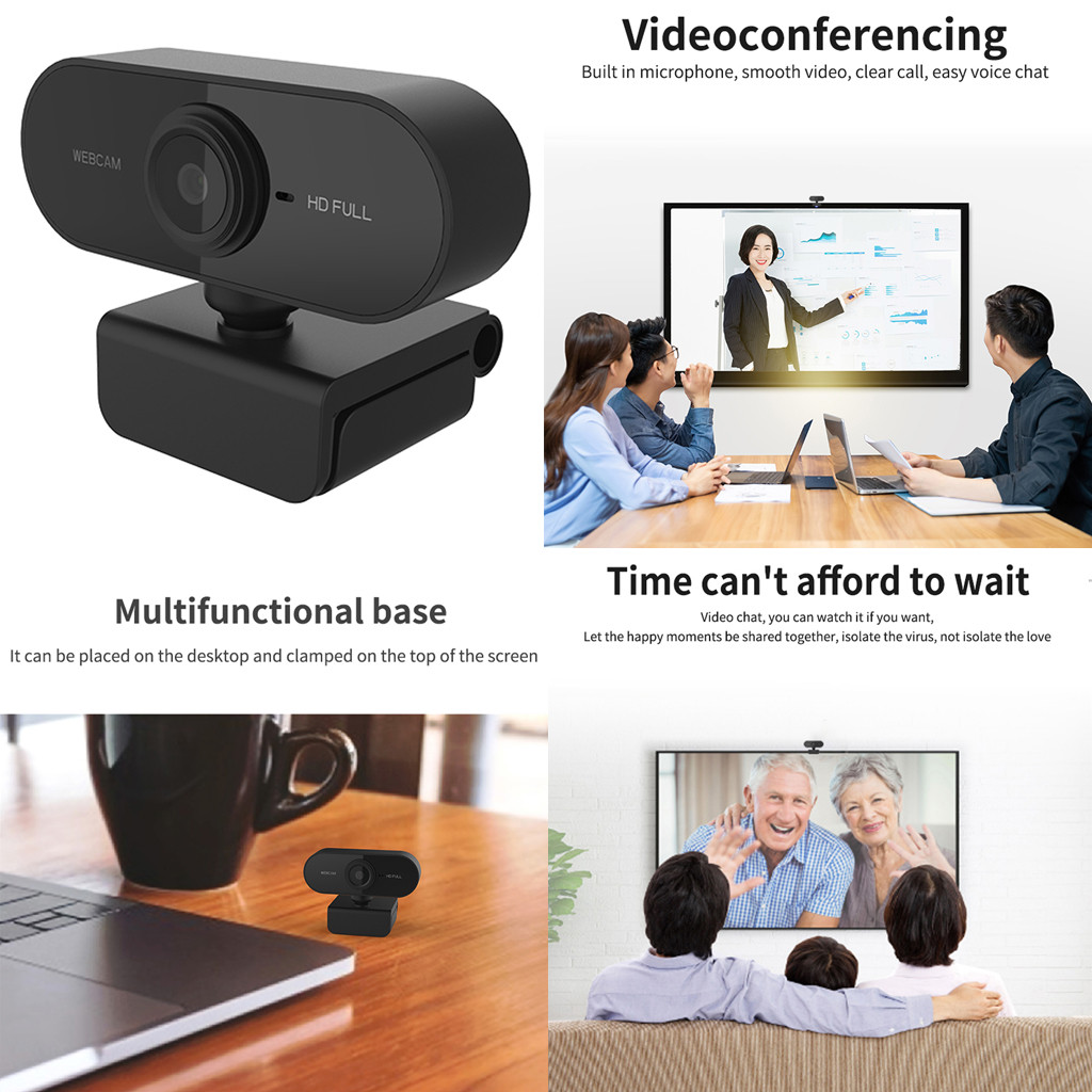 Webcam 1080P HD Web Camera with Microphone Autofocus USB 2.0 Web Cam PC Desktop Mini WebCamera Cam W