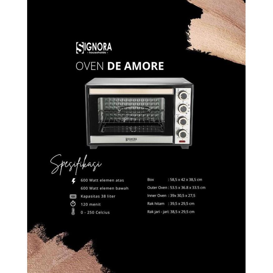 SIGNORA OVEN LISTRIK DE AMORE - KAPASITAS 38 LITER + BONUS KATEGORI 3