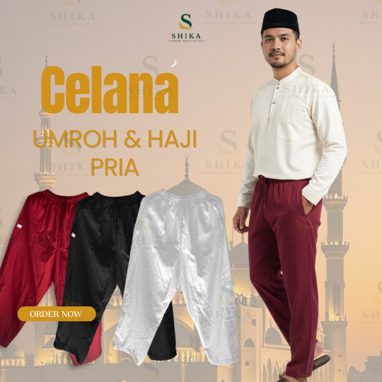Sirwal Polos Umroh Pria Celana Haji Umroh Celana laki - laki