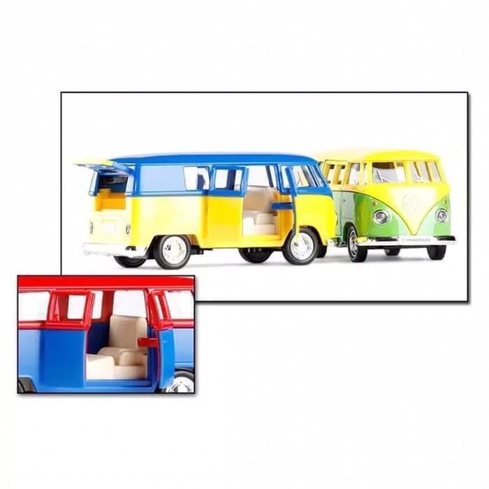 RMZ City Volkswagen T1 Transporter Biru Kuning Diecast Mobil VW Ori
