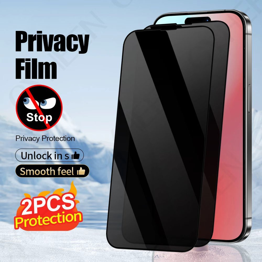 2Pcs Privacy Glass Smartphone For iPhone 17 Pro Max Phone Screen Protector Protective Film 16 Plus 1