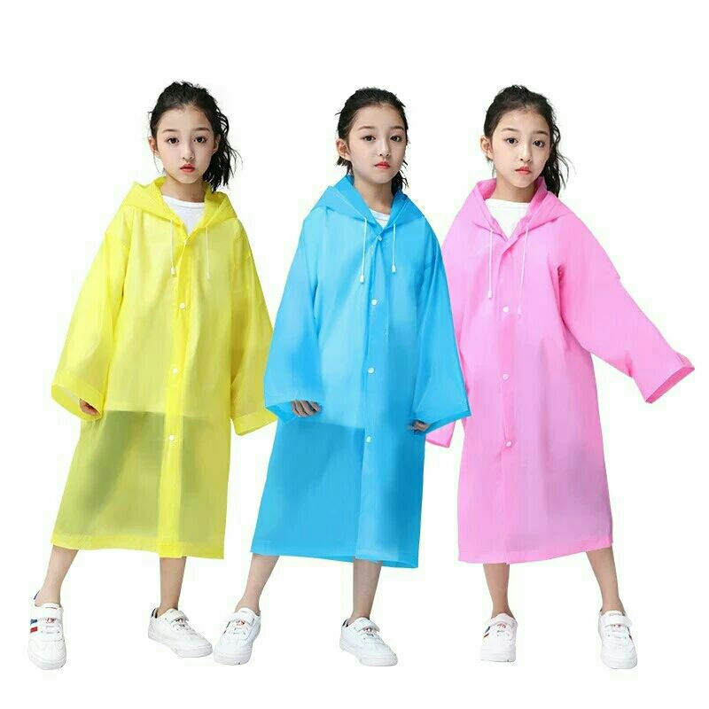 SACA Jas Hujan Anak Model Poncho Waterproof Bahan EVA Tebal / Jas Hujan Mantel Korea + Hoodie Semi T