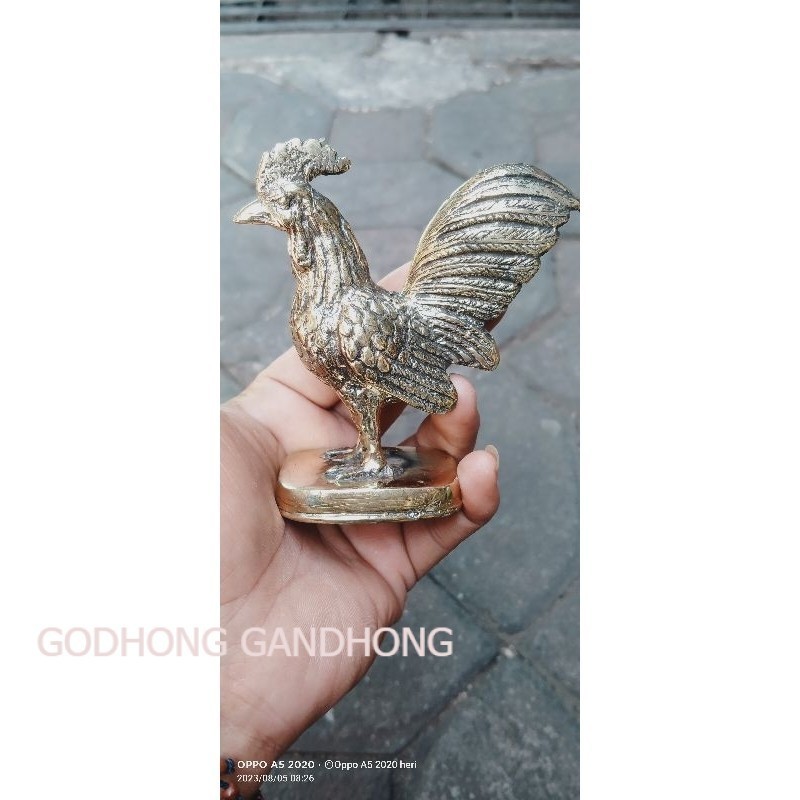 PAJANGAN PATUNG AYAM KUNINGAN LSP3