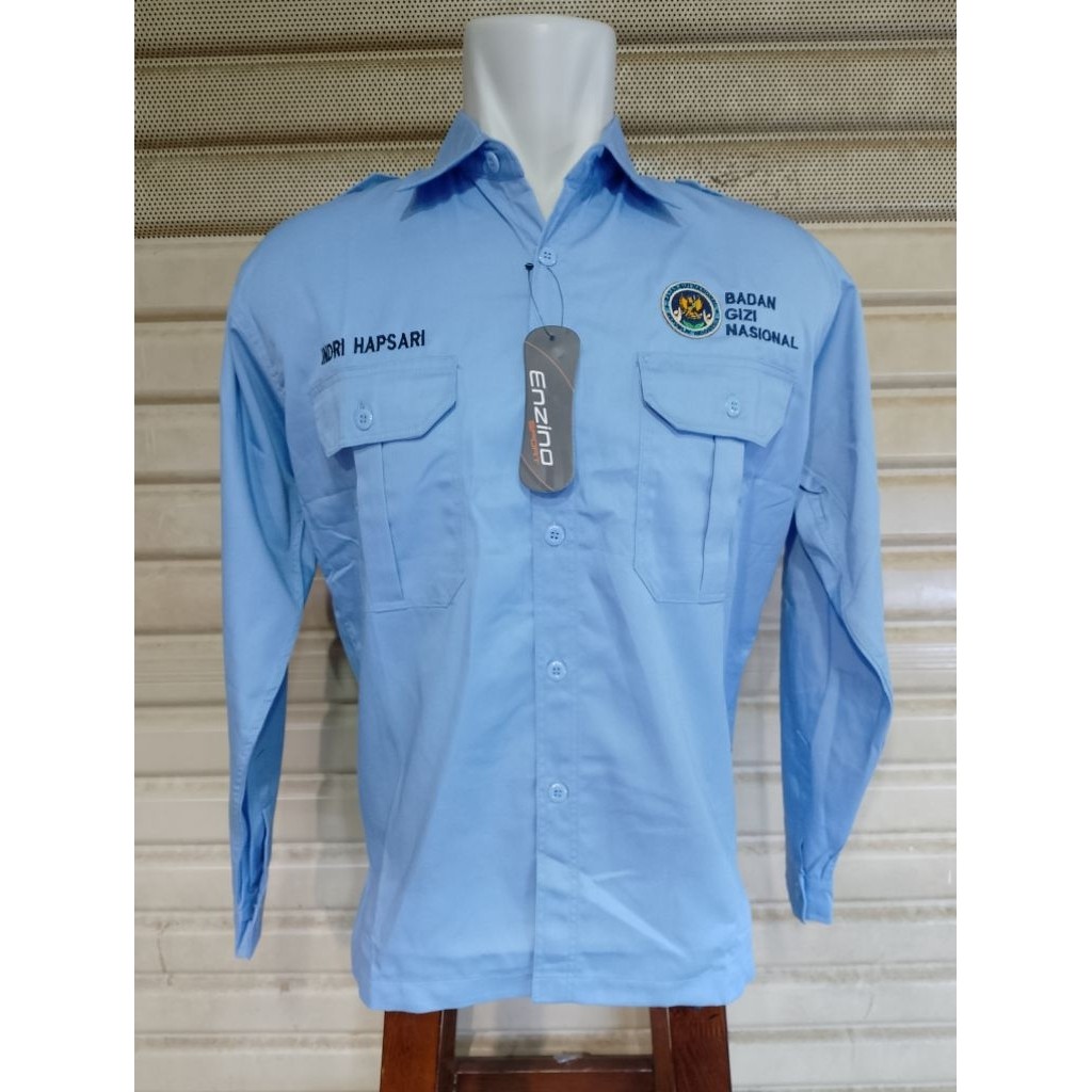 KEMEJA BGN/SERAGAN BGN FULL BORDIR FREE BORDIR NAMA
