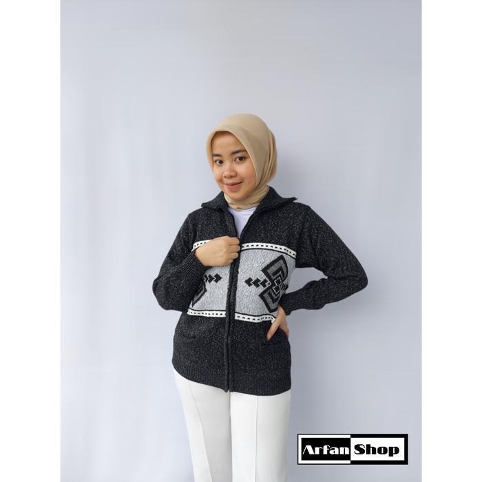 PROMO DISKON Jaket Rajut Resleting Leher Tinggi Tebal Premium Pria Wanita | Sweater Knit Zipper Turt