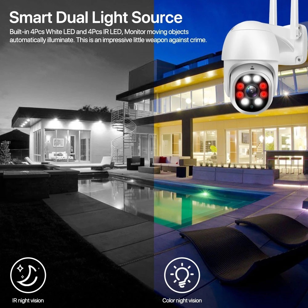 Wistino 8CH CCTV WIFI Kit Camera Set Two Way Auo Motion Detection 360 Degree Colorful Night Vision P