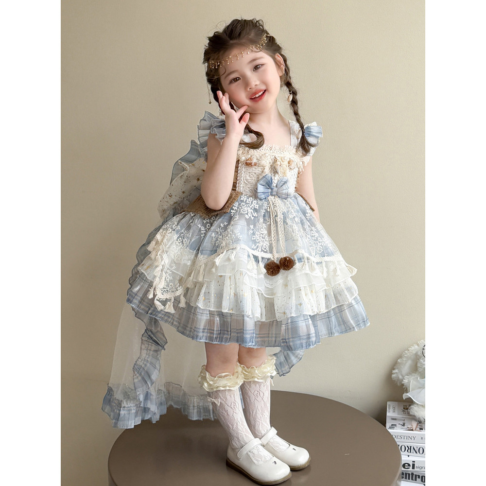Mentari Kecil Gaun anak perempuan, gaun putri Lolita, gaun ulang tahun anak perempuan