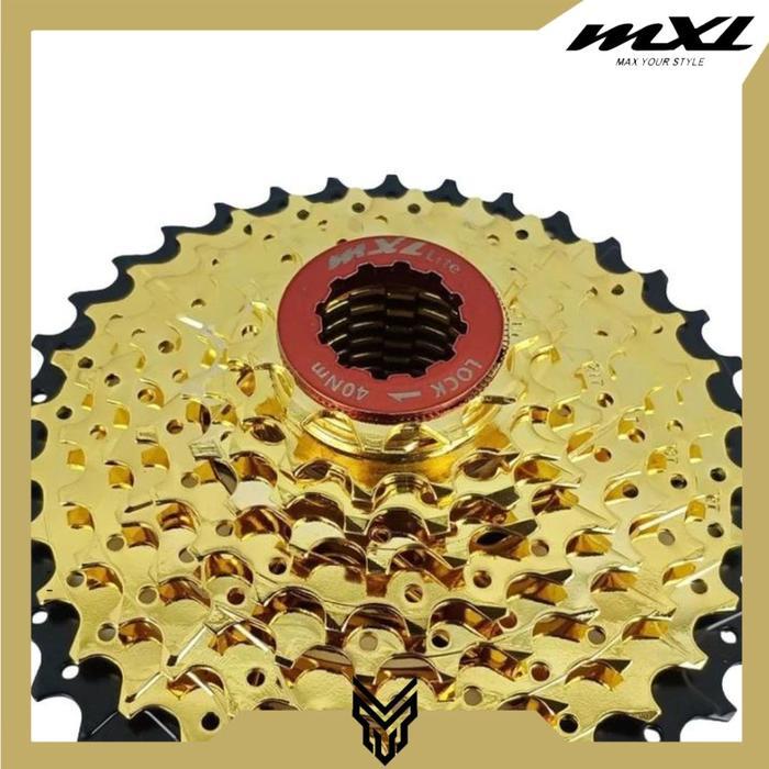 Cassette MXL Gold Ultralight 9 Speed 11-36T Sprocket Cassette Gear Sepeda