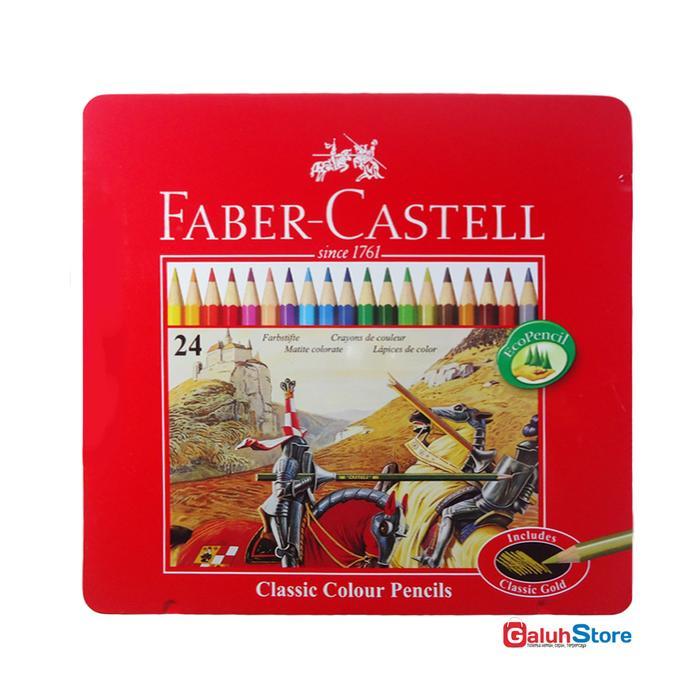 Faber Castell Pensil Warna Classic 24 Warna Kemasan Kaleng