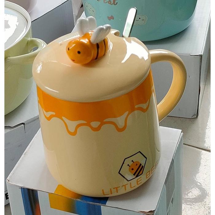 MUG KERAMIK LEBAH + SENDOK - Not Specified