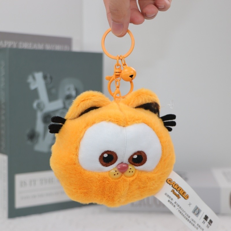 Original Garfield Family Kawaii Plush Toys Keyain Soft Cartoon Garfield Cat Oe Stuffed Pelue Earphon