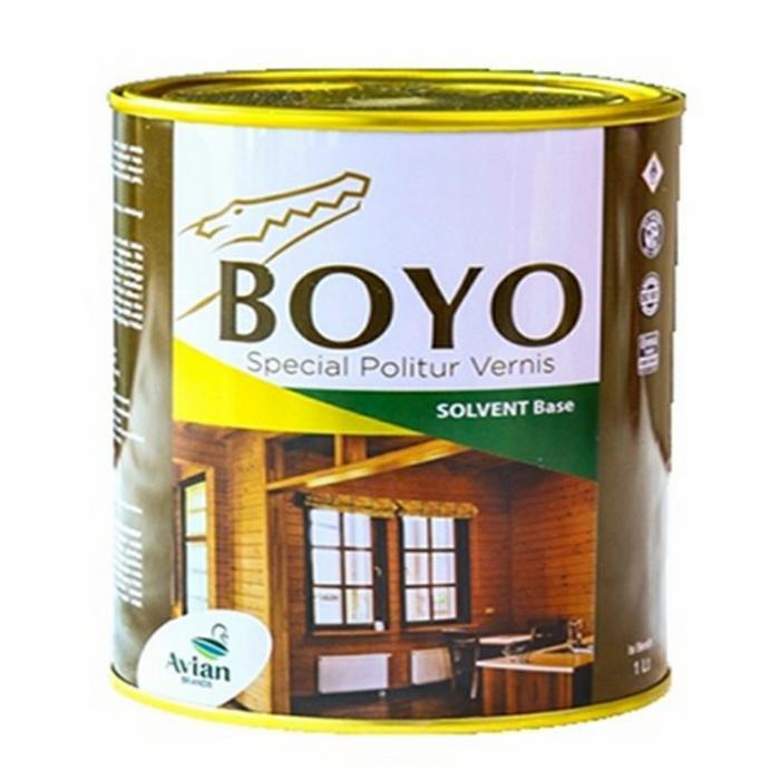 Cat Politur Vernish BOYO Solvent Based 1 Kg untuk kayu- Vernish Clear