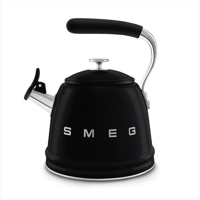 READY SMEG Whistling Kettle WKF01 - Kettle Stainless steel - Black