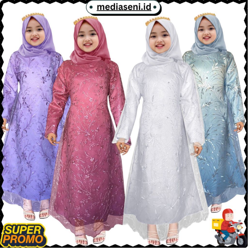 TERLARIS Baju gamis anak Syari tile mutiara 3-8tahun / baju gamis anak perempuan / baju gamis anak k