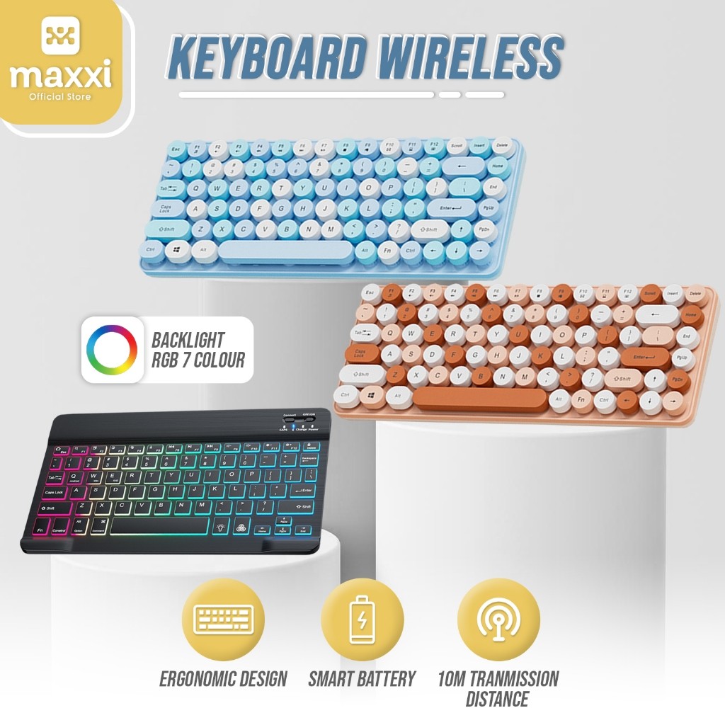 elyssiastore - Keyboard Wireless Bluetooth 5.0 Low Latency Keyboard Universal Tablet iPad RGB Backli