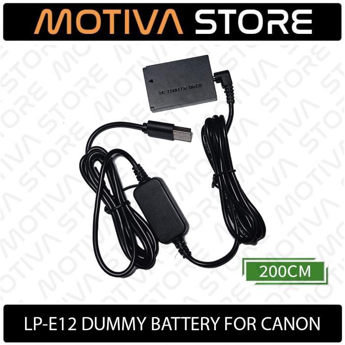 LPE-12 Dummy Battery DC Coupler For Canon EOS M M2 M10 M50 M100 LPE12 - 100cm [Terlaris]