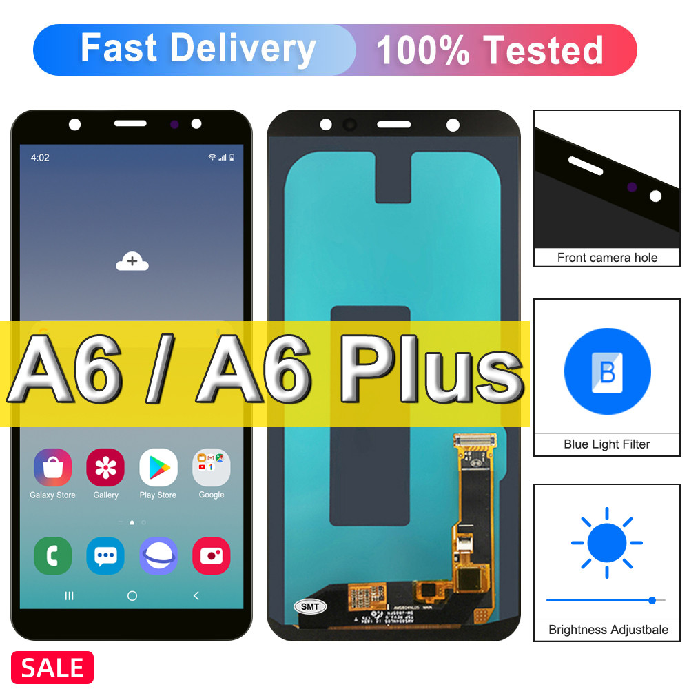 Super Amoled For Samsung Galaxy A6+ 2018 A6Plus A605 A605FN LCD splay Tou Screen, For SamsungA6 A600