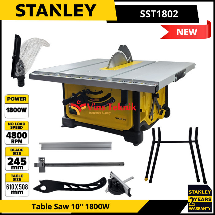 STANLEY SST1802 Mesin Gergaji Meja Potong Table Saw TableSaw 10" 254MM 1800W SST 1802