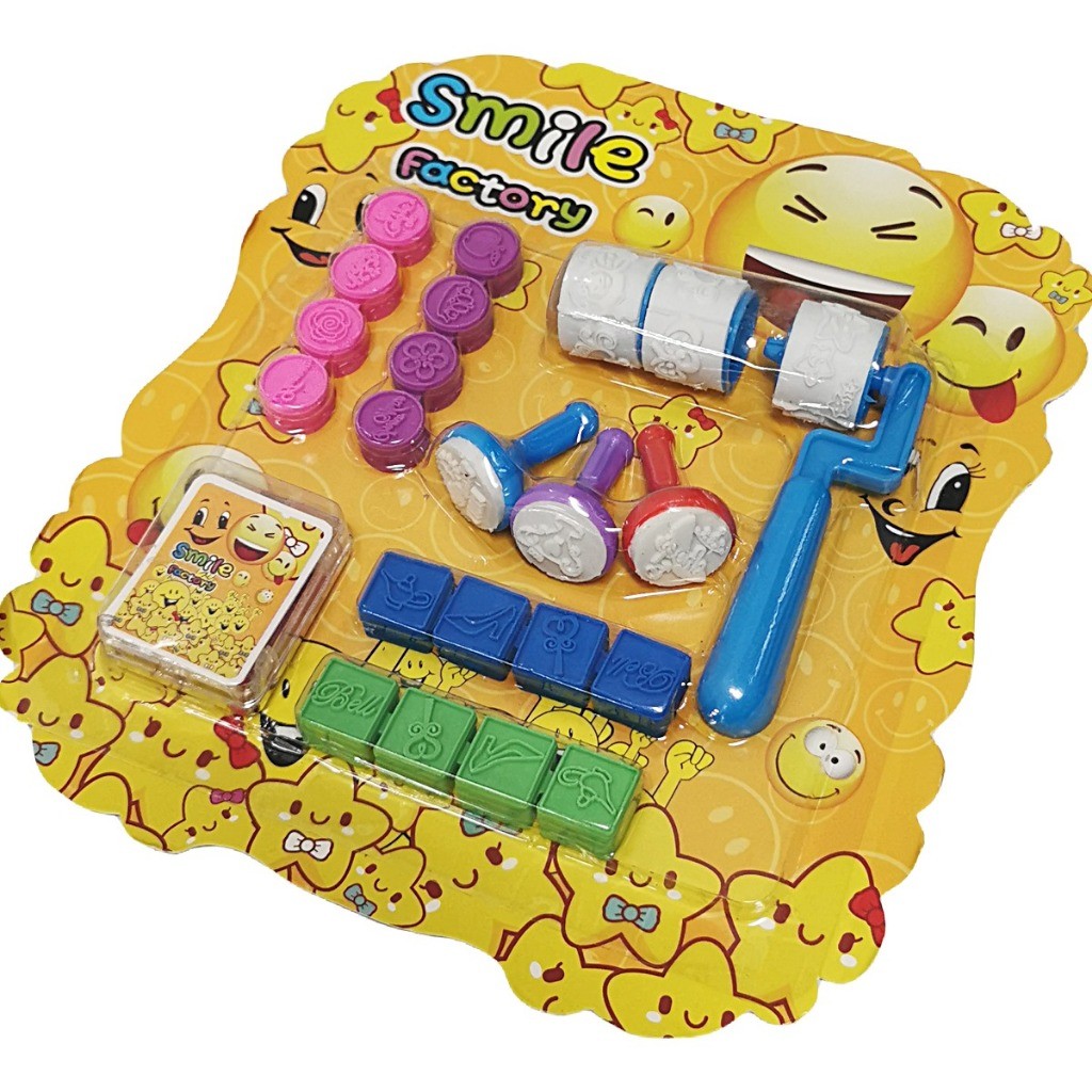 Set Stempel Kreatif Anak Lengkap dengan Tinta dan Roller Stamp Mainan Edukasi Kreativitas Anak