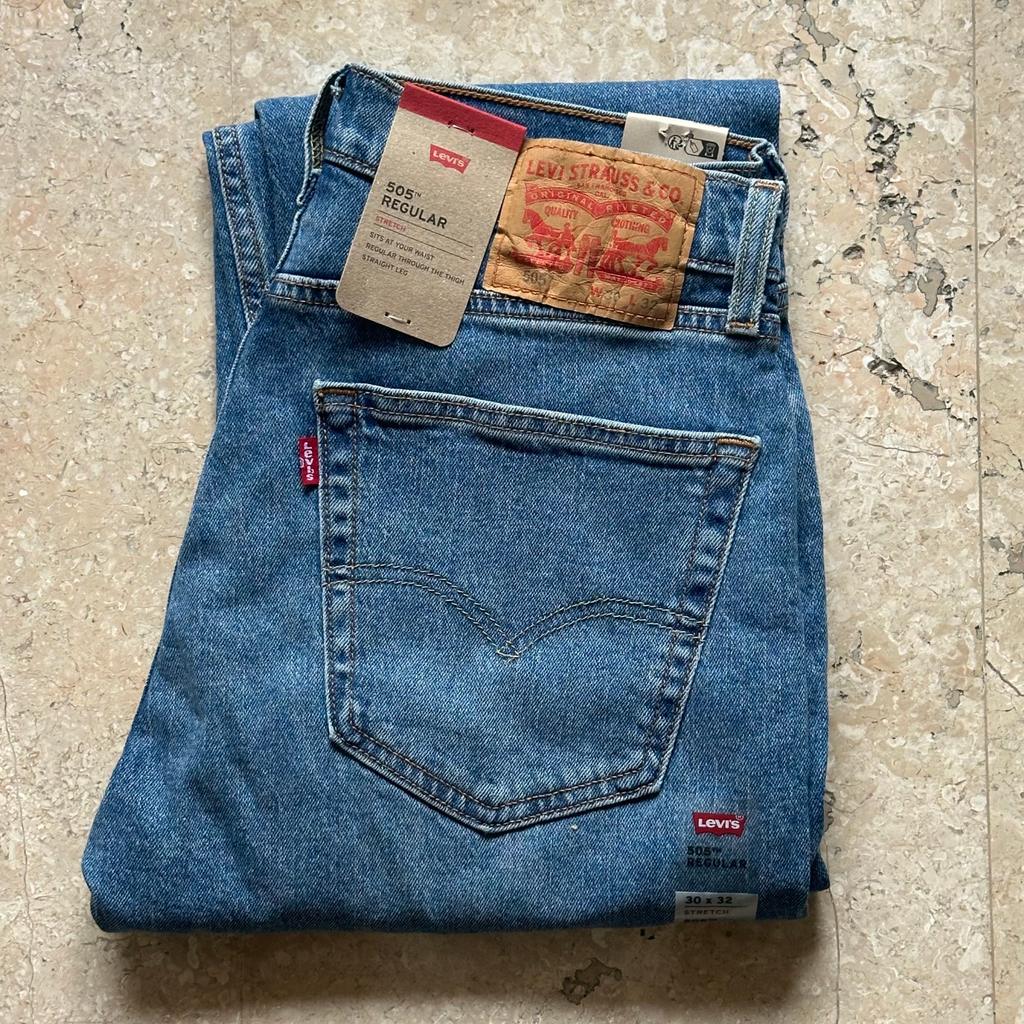 Celana Jeans Pria LEVIS 505 Original Reguler Fit Mid Stonewash STRETCH 505-3286