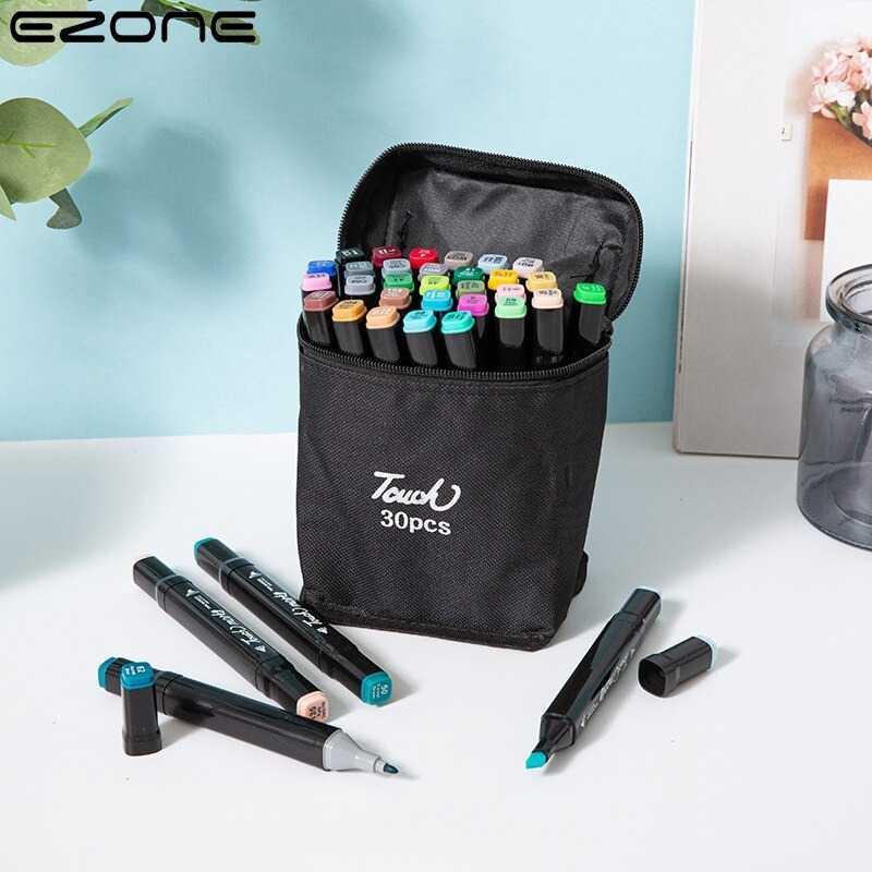 Super Sale EZONE Spidol Dual Side Fine Art Brush Pen Art Marker Set - HL0270