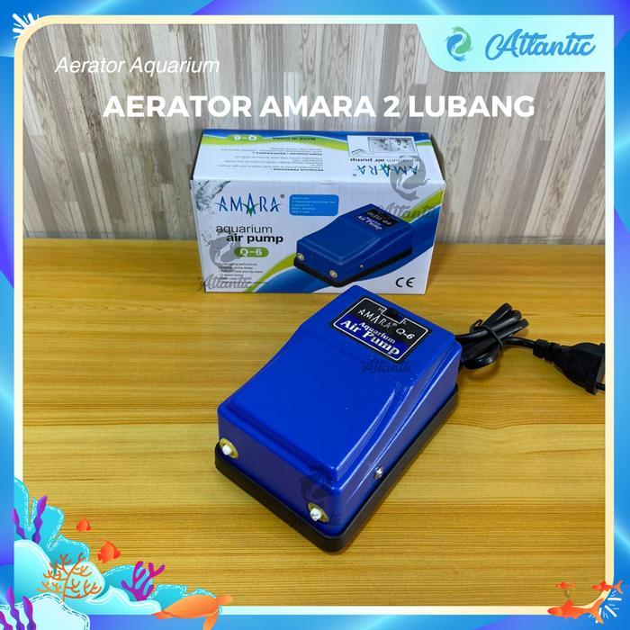 AMARA Q6 AERATOR Q 6 2 LUBANG POMPA UDARA AQUARIUM AERATOR TERMURAH - aerator saja