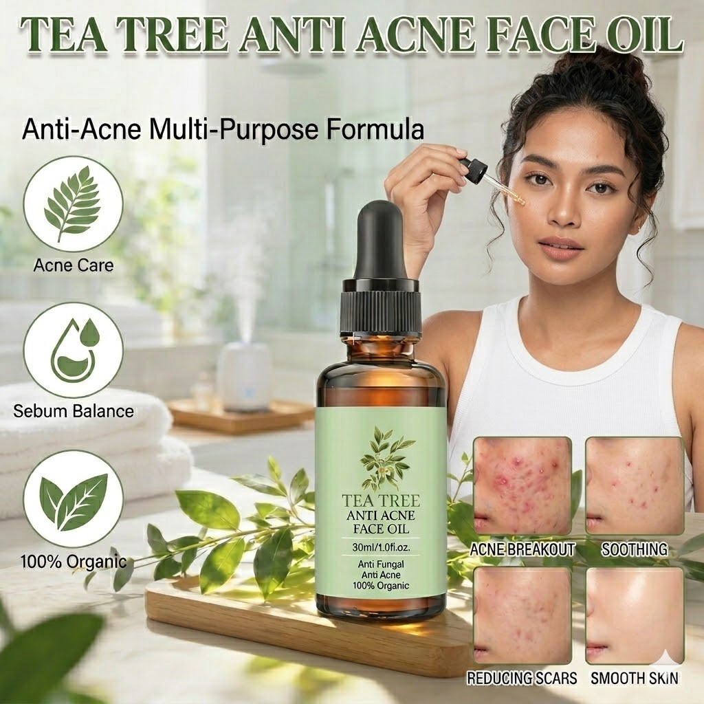 Tea Tree Oil 100% Murni 30ml Minyak Esensial Organik untuk Jerawat Rambut Rontok & Ketombe Antibakte