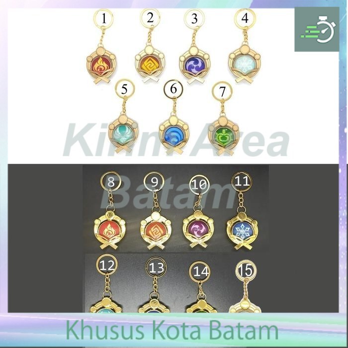 Gantungan kunci 6 cm genshin impact vision inazuma - 3.electro