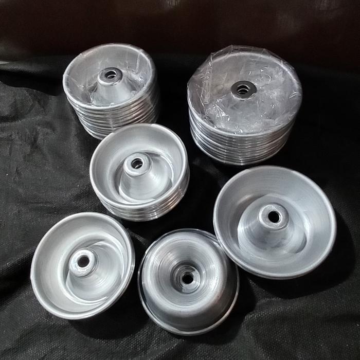 12Pcs Cetakan Donat Cair Brownis Dasar Bulat Loyang Tulban Mini - 8cm