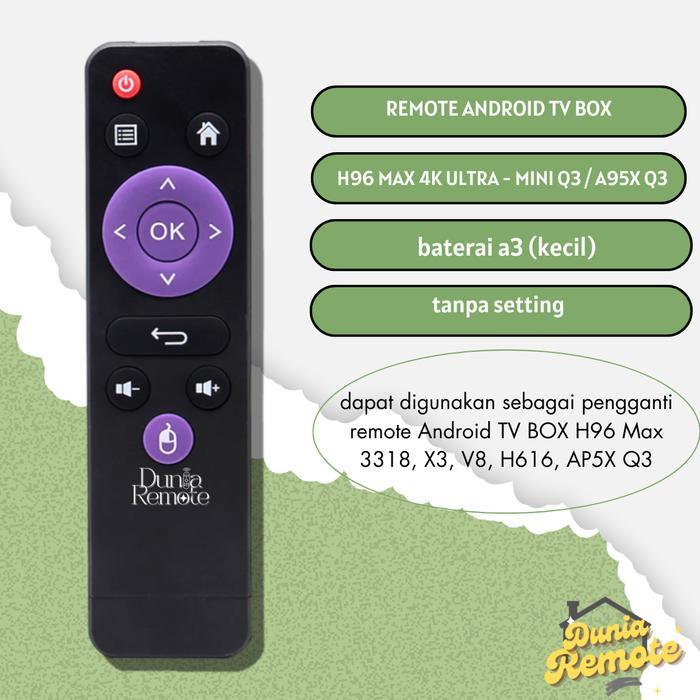 Remot Remote Android TV BOX H96 MAX 4K ULTRA - MINI Q3 STB H96 Max X3/H96 Max Pro/A95X Q3 IR