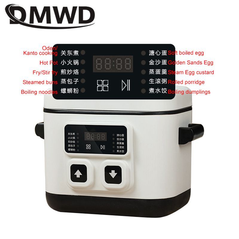 2L Multicooker Automatic Lifting Electric Hot Pot Non-stick Frying pan Skillet Egg Cooker Noodle Boi