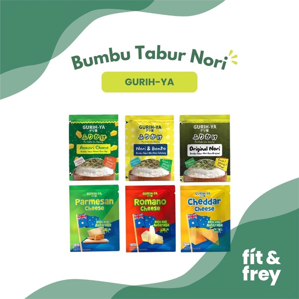GURIHYA Abon Rumput Laut Sachet 5g - Seaweed Seasoning - Cheese / Keju Bubuk - Original Nori / Aonor