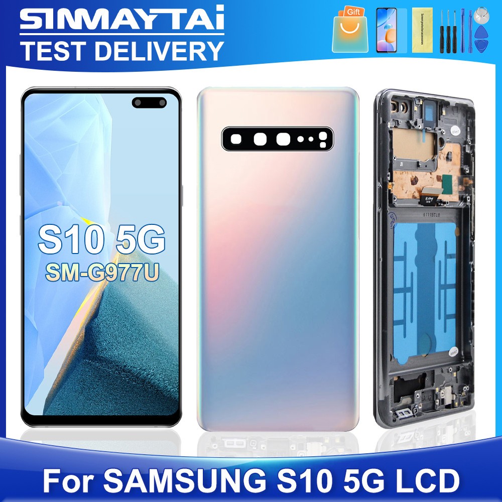 Tested S10 5G SM-G977U G977N G977B G9770 G977T For Samsung For S10 5G LCD splay Tou Screen gitizer A