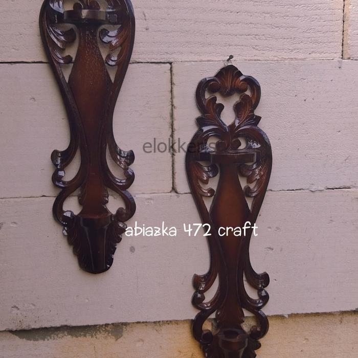 blawong dudukan keris dan tombak ukir bahan jati EK4324