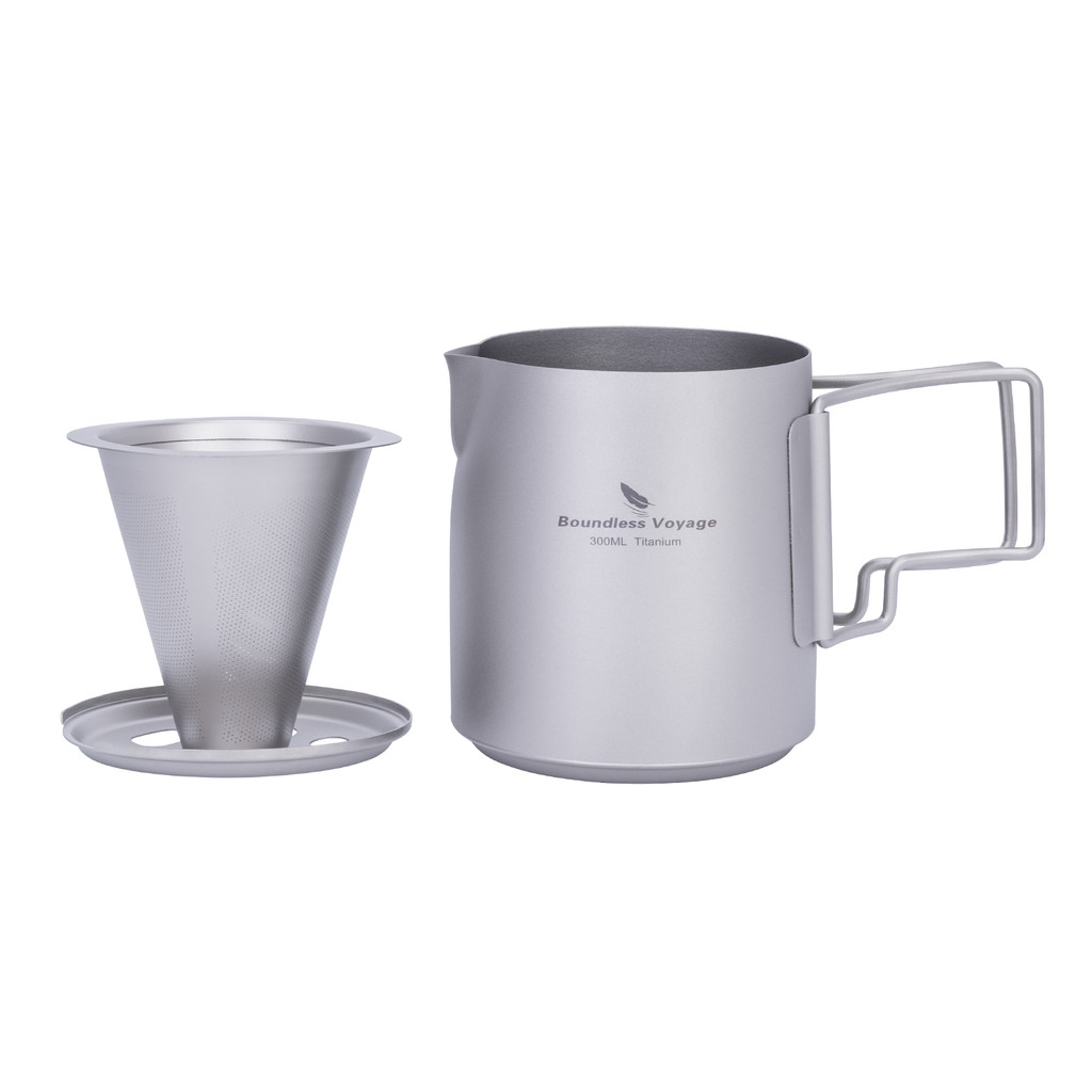 Boundless Voyage Titanium Pour-over Coffee Cup with Detachable Filter Camping Coffee Maker Slow Drip