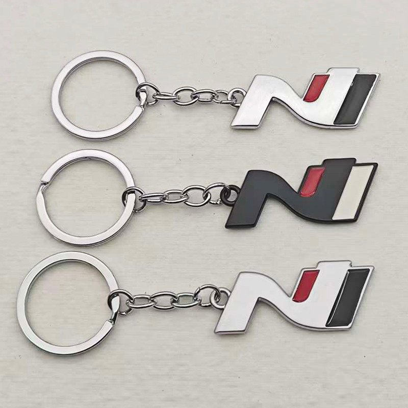 Gantungan Kunci Logam 3D Mewah dengan Emblem N untuk Mobil Hyundai i30 i40 i20 ix35 Coupe Tucson Son