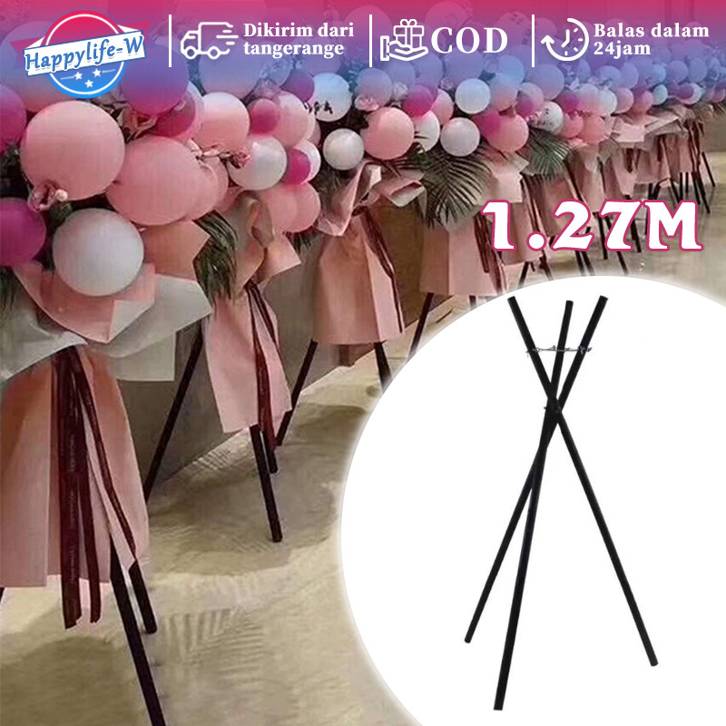 127cm Tripod Flower Standing Kayu Kaki Standing Flower Tiang Standing Buket Stand Flower Kayu