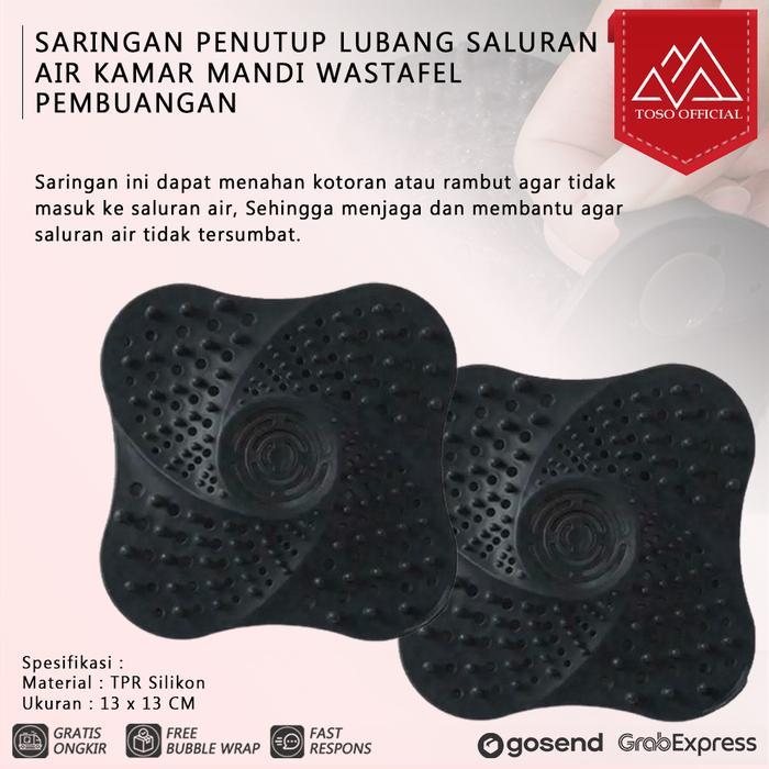 SARINGAN PENUTUP LUBANG SALURAN AIR KAMAR MANDI WASTAFEL PEMBUANGAN - Hitam