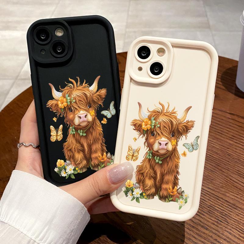 Softcase For Iphone Case 11 Pro 12 Mini 13 15 7 Plus8 Plus 8 X XS XR Imut Sapi Soft Camera Silicone