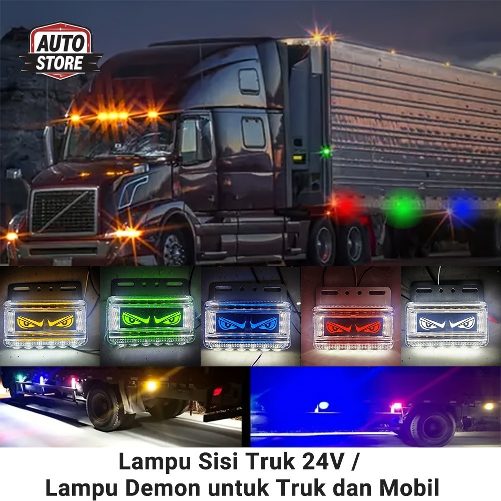 Lampu Penanda Samping Truk Devil Eyes untuk Mobil DC 24V LED Eyes Lampu Penanda Samping untuk Mobil 