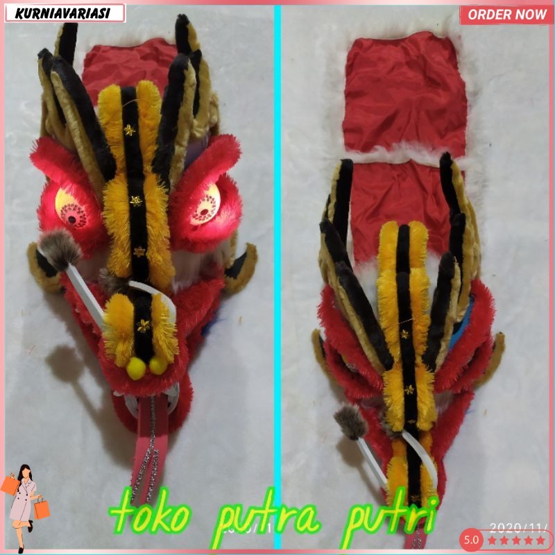 BARONGSAI NAGA MATA ASLI NYALA FITUR TERLENGKAP TERLARIS TERMURAH LIONG BARONGAN KNV -40